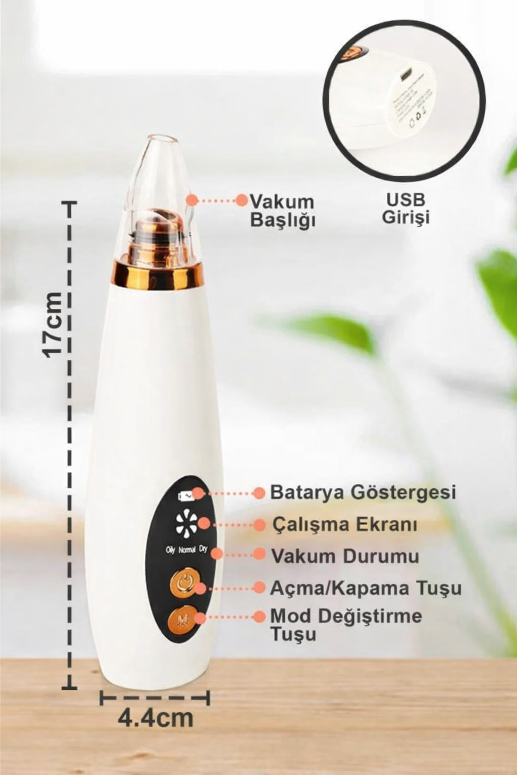 DİJİTAL GÖSTERGELİ 5 BAŞLIKLI CİLT TEMİZLEME VAKUM ALETİ