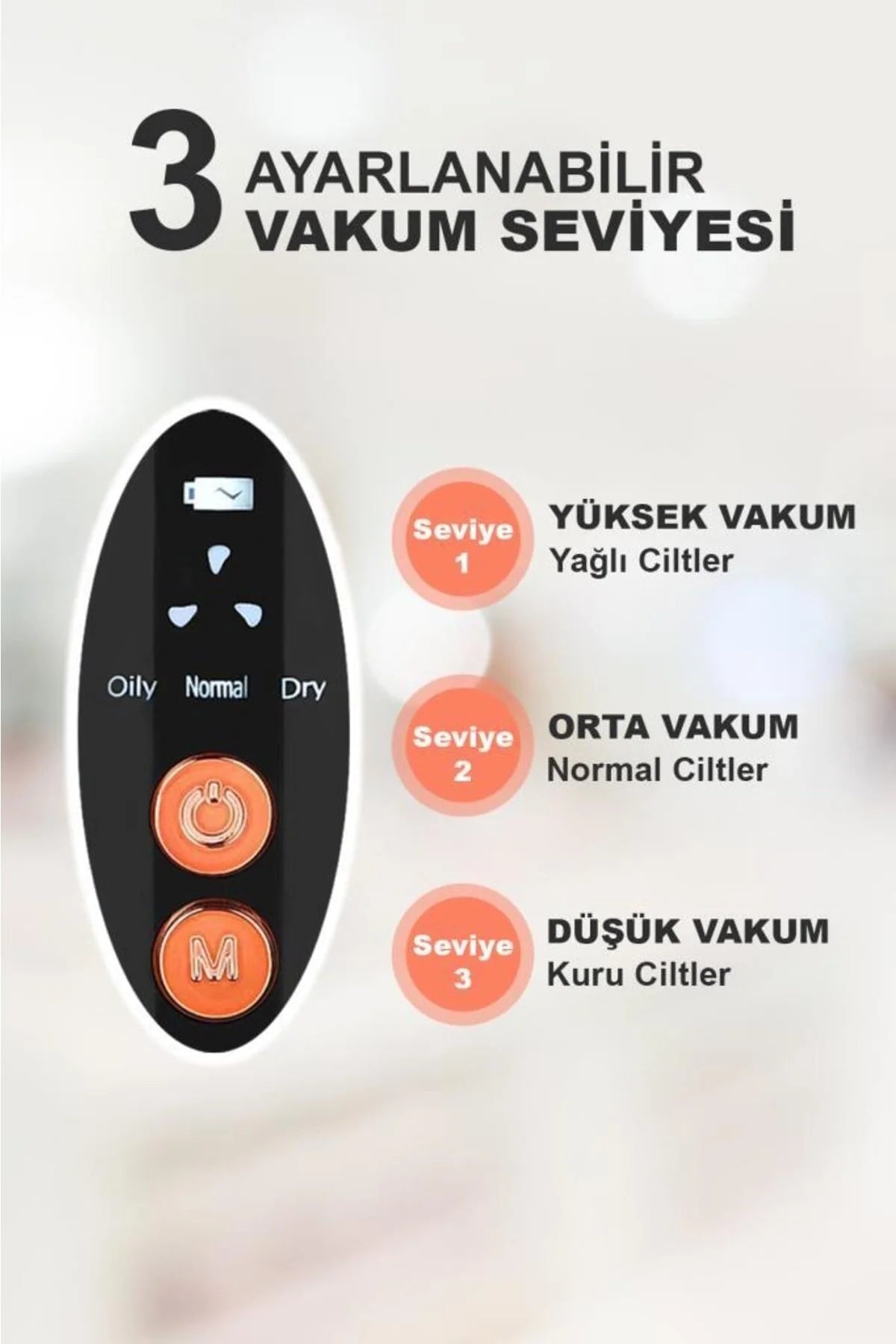 DİJİTAL GÖSTERGELİ 5 BAŞLIKLI CİLT TEMİZLEME VAKUM ALETİ